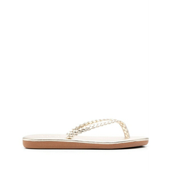 アンシエントグリークサンダル レディース サンダル シューズ Plage braided-strap flip-flops Yellow|asty