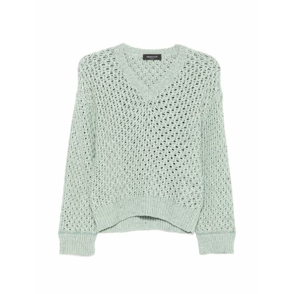ファビアナ フィリッピ レディース 編み物\u0026スウェーター アウター Openwork v-neck sweater Green