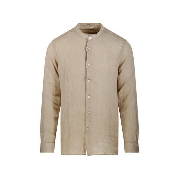 アルテア メンズ プルオーバー トップス Long-sleeve buttoned shirt Neutrals