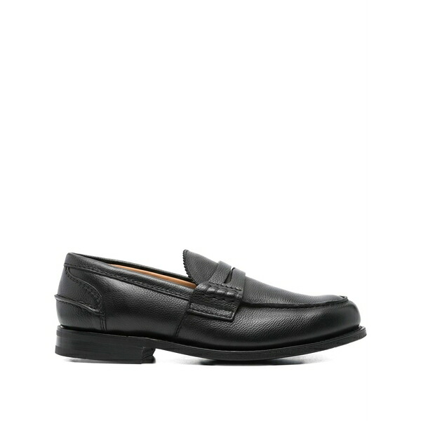 チャーチ メンズ スリッポン・ローファー シューズ Leather loafers Black|asty