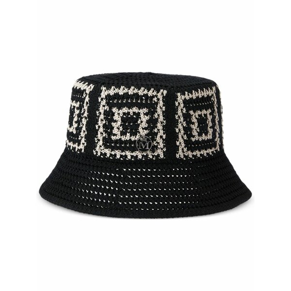 メゾンミッシェル  レディース 鳥打ち帽 付属物 Axel crochet bucket hat Black