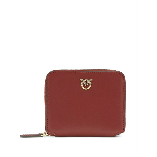 ピンコ レディース 紙入れ 付属品 Zip-around appliqu茫漏 leather wallet Red