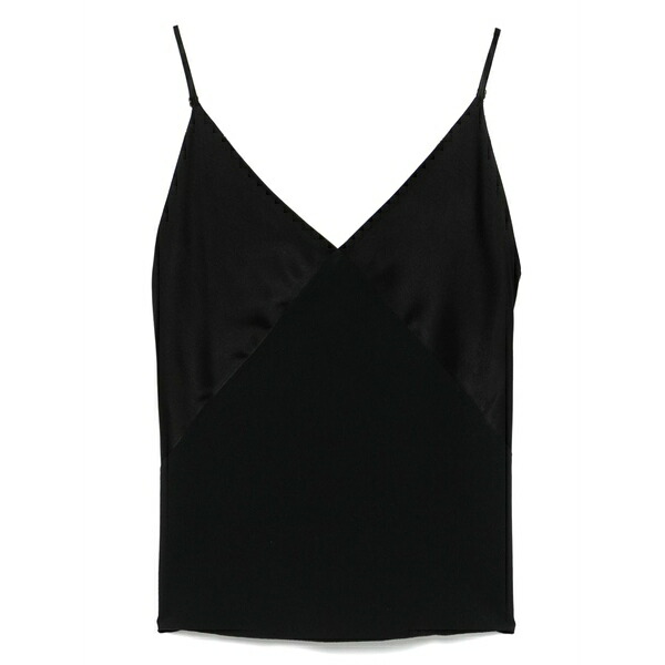 フォルテ フォルテ レディース カットソー トップス Satin-finish top Black|asty