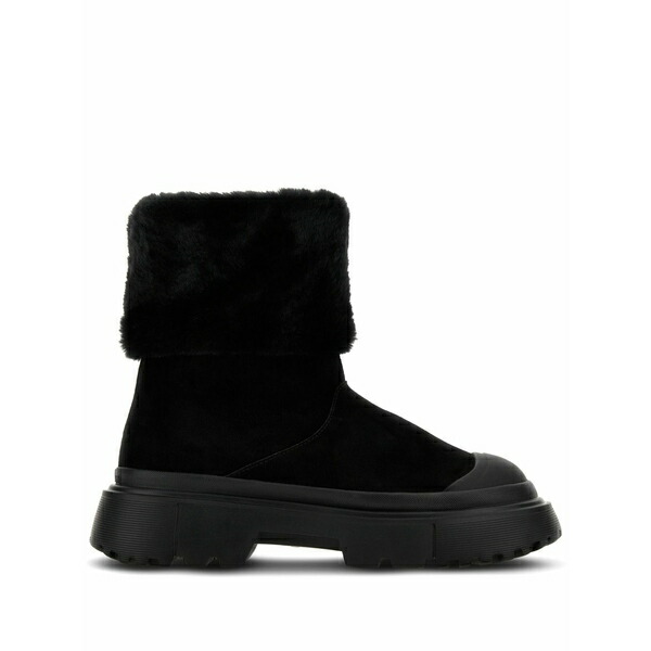 ホーガン レディース スニーカー シューズ Faux-fur suede boots Black