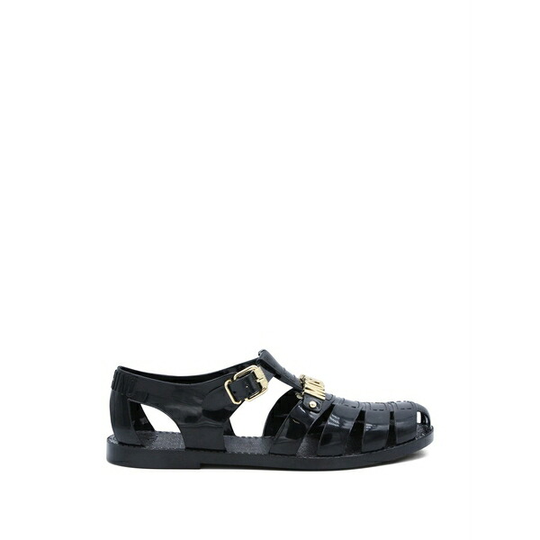 モスキーノ メンズ サンダル シューズ Logo buckle sandals Black