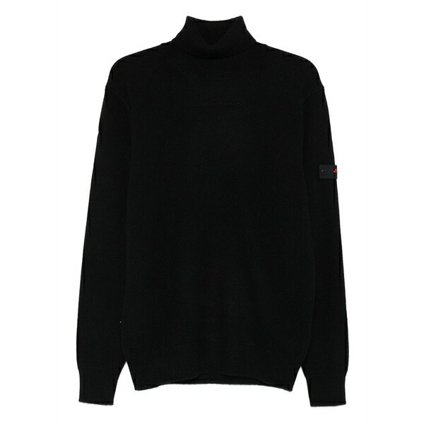 ピューテリー メンズ 編み物\u0026プルオーバー アウター Roll-neck patch-pocket sweater  Black