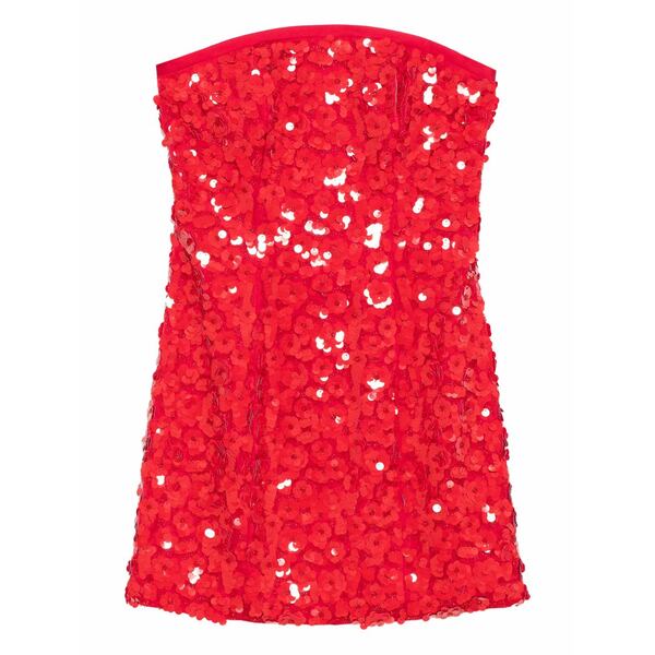 シンシアローレイ レディース ワンピース トップス Paillette-embellished dress Red｜asty