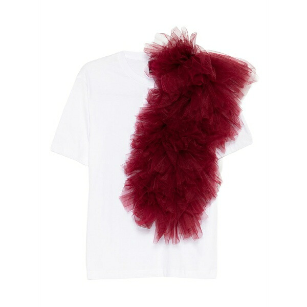 アルケミー レディース プルオーバー トップス Ruffled-detail t-shirt White