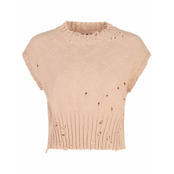 マルニ レディース カットソー トップス Textured-knit cropped top Neutrals