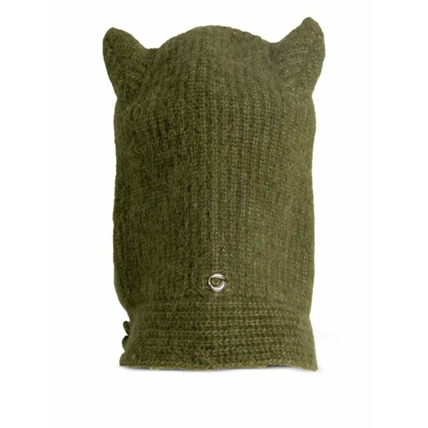 コペルニ レディース かぶり笠 付属品 Knitted horn beanie Green