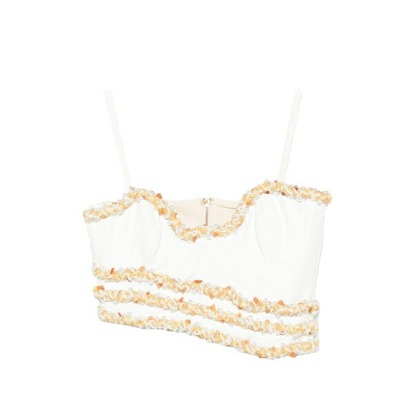 パットボー レディース シャツ トップス Jade embellished crop top Neutrals|asty