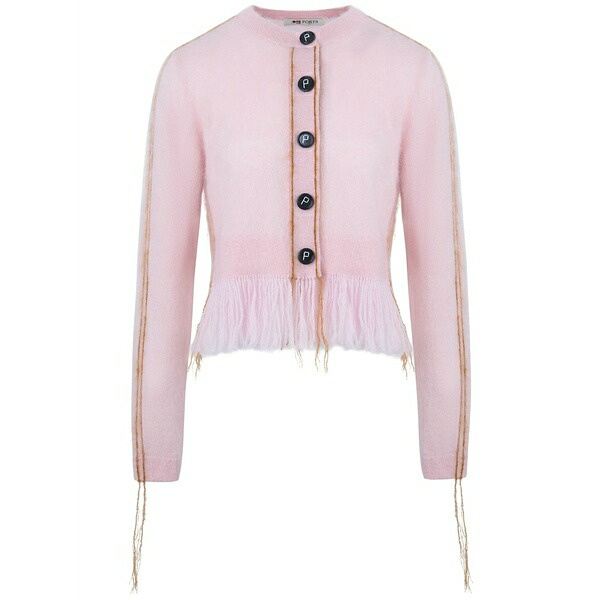 ポーツ 1961 レディース カーディガン アウター Contrast-stitch cardigan Pink｜asty