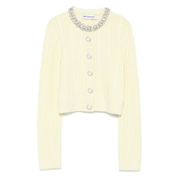 セルフ・ポートレイト レディース カーディガン アウター Button-up cardigan Yellow｜asty