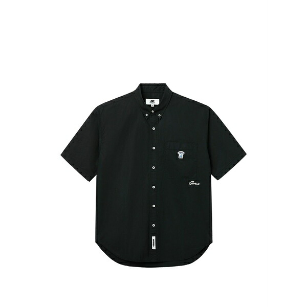 チョコレート メンズ シャツ トップス Buttoned short-sleeve shirt Black