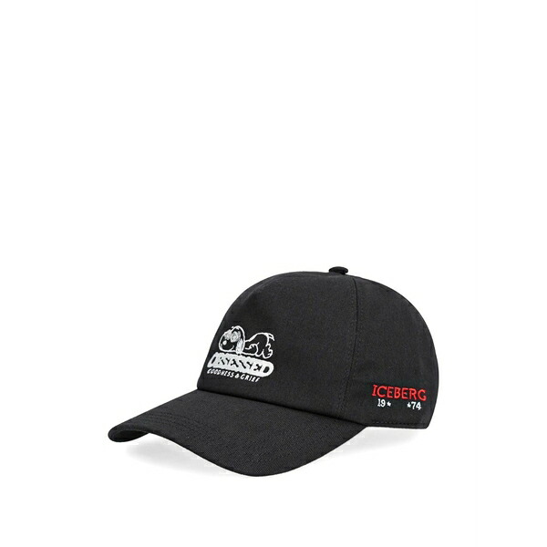 アイスバーグ メンズ 帽子 アクセサリー Embroidered-graphic baseball cap Black