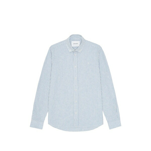 レ ドゥ メンズ シャツ トップス Konrad striped shirt Blue