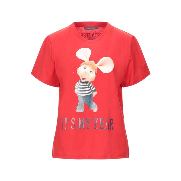 【送料無料】 アルベルタ フェレッティ レディース Tシャツ トップス T-shirts Red