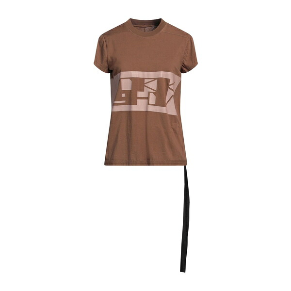 【送料無料】 リックオウエンス レディース Tシャツ トップス T-shirts Brown｜asty
