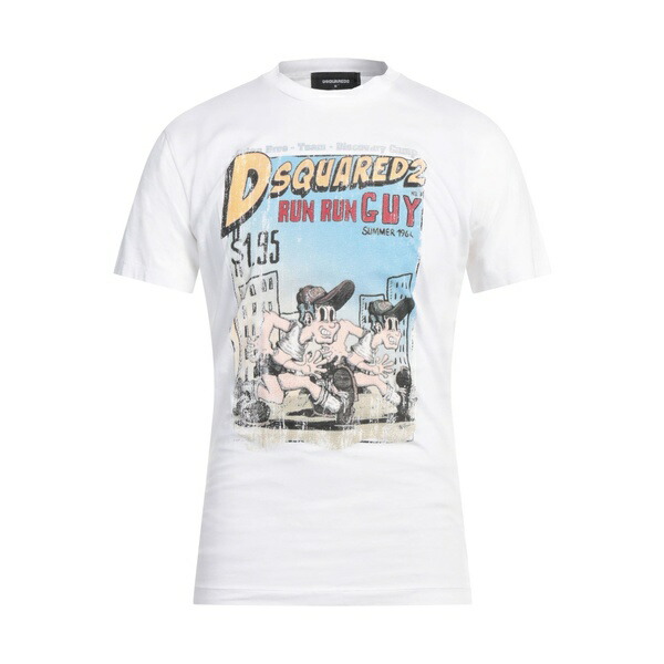 【送料無料】 ディースクエアード メンズ Tシャツ トップス T-shirts White