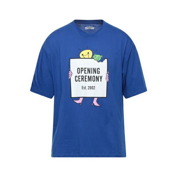 【送料無料】 オープニングセレモニー メンズ Tシャツ トップス T-shirts Blue