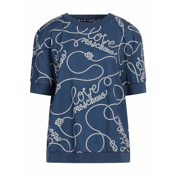 【貨物輸送無料】 モスキーノ レディース パーカー・スウェットシャツ アウター Sweatshirts Blue