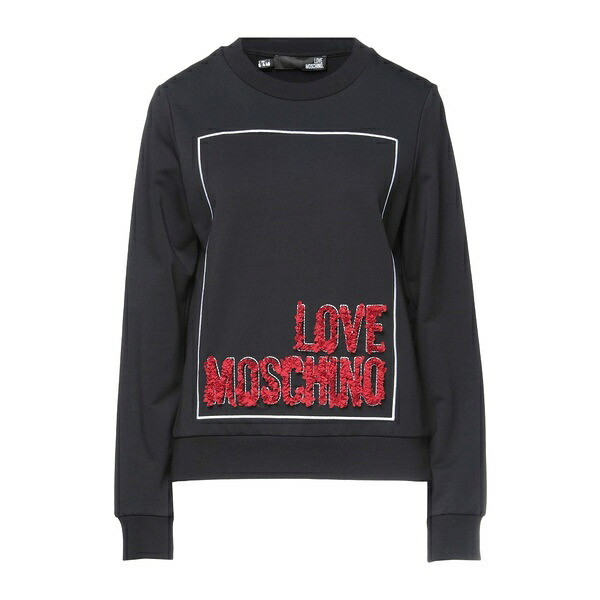 【貨物輸送無料】 モスキーノ レディース パーカー・スウェットシャツ アウター Sweatshirts Black