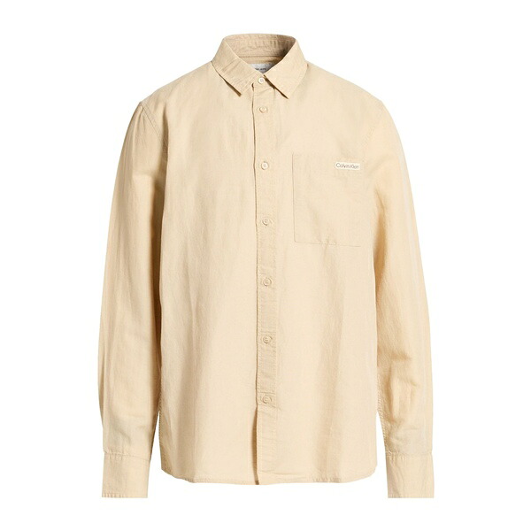 【貨物輸送無料】 カルバンクライン メンズ プルオーバー トップス Shirts Beige