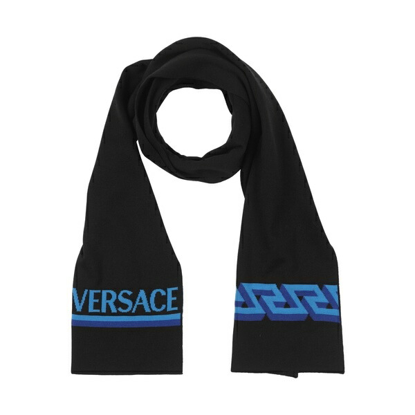 【貨物輸送無料】 ヴェルサーチ メンズ えり巻き・袈裟・えり巻き 付属物 Scarves Black