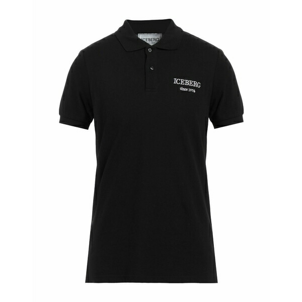 【送料無料】 アイスバーグ メンズ Tシャツ トップス Polo shirts Black