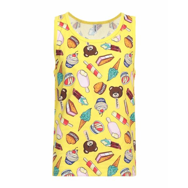 【送料無料】 モスキーノ メンズ Tシャツ トップス Tank tops Yellow
