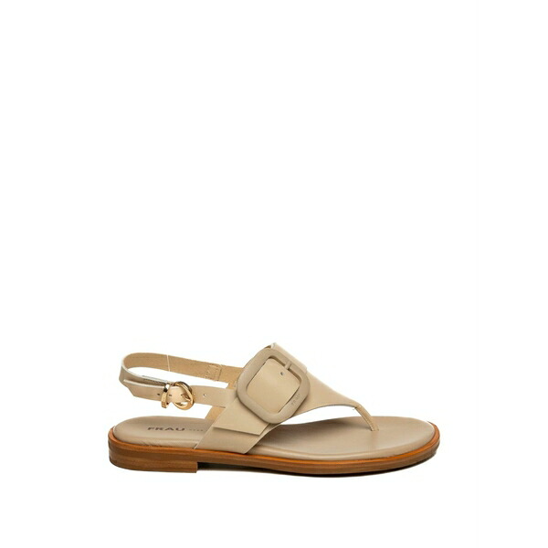 亭主もち レディース サンダル シューズ Buckle-detail leather sandals Neutrals
