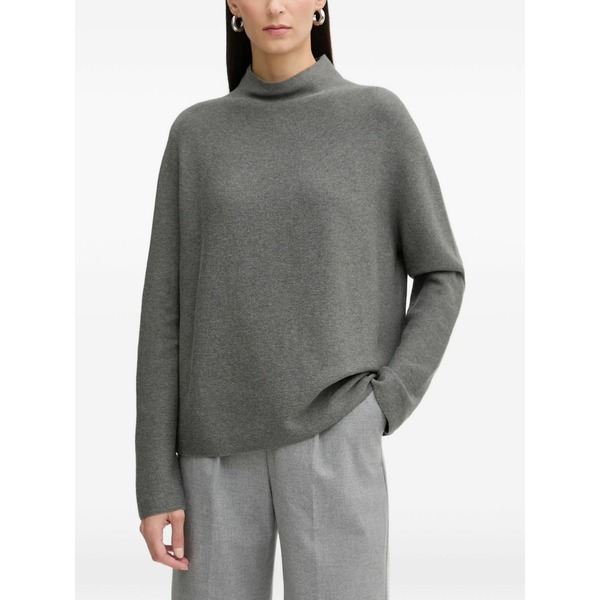 マルコポーロ レディース 編み物\u0026ティーシャツ アウター Funnel-neck sweater Grey