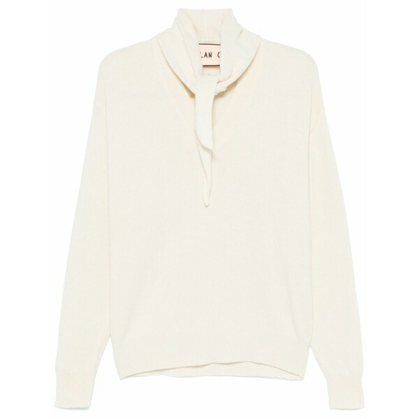 プランシー レディース 編み物\u0026スウェーター アウター Shawl-embellished sweater Neutrals