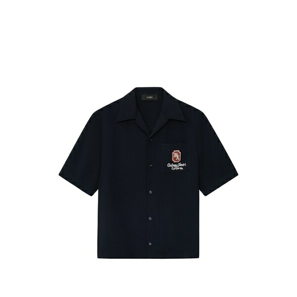 アミリ メンズ プルオーバー トップス Logo-detail camp shirt Blue