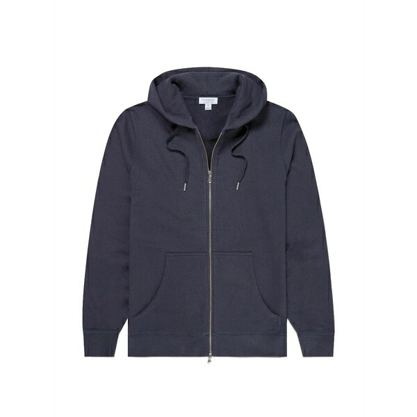 サンスペル メンズ パーカー・スウェットシャツ アウター Loopback zip-up drawstring hoodie Blue