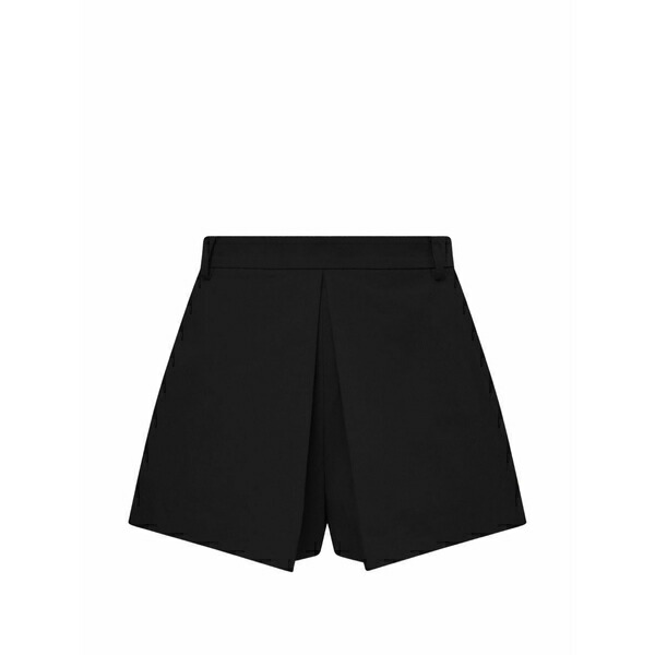うしろ押し名取り草 レディース 心地好いズボン下 ボトムス Pleated a-line shorts Black