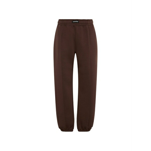 カルバンクライン レディース 心地好いズボン下 ボトムス Logo-patch relaxed-fit track pants Brown