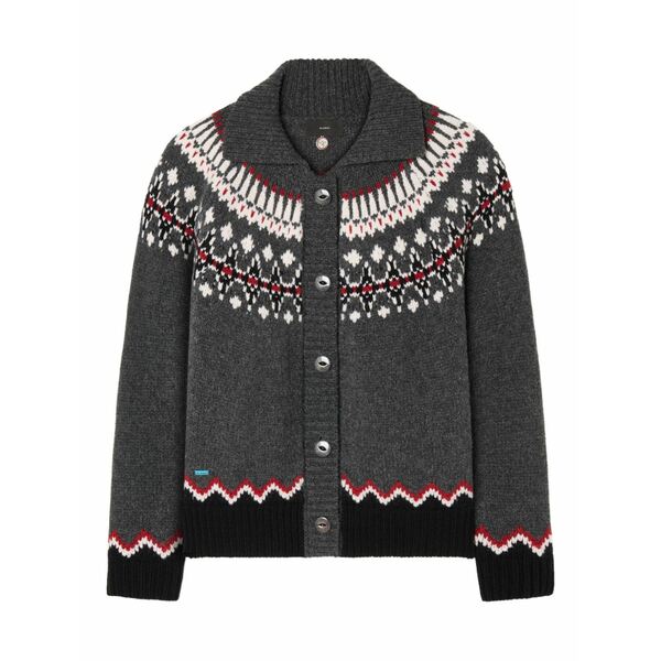 アラヌイ レディース ジレー アウター Sweet winter fair-isle cardigan Grey