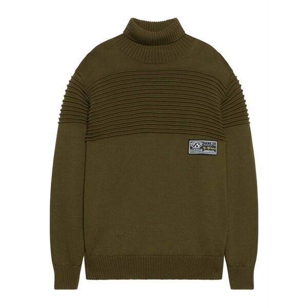 ジーシーディーエス メンズ 編み物\u0026プルオーバー アウター Ribbed roll-neck sweater Green