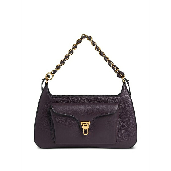 コチネレ レディース ショルダーバッグ 御徒面子 Chain-link front-pocket shoulder bag Purple