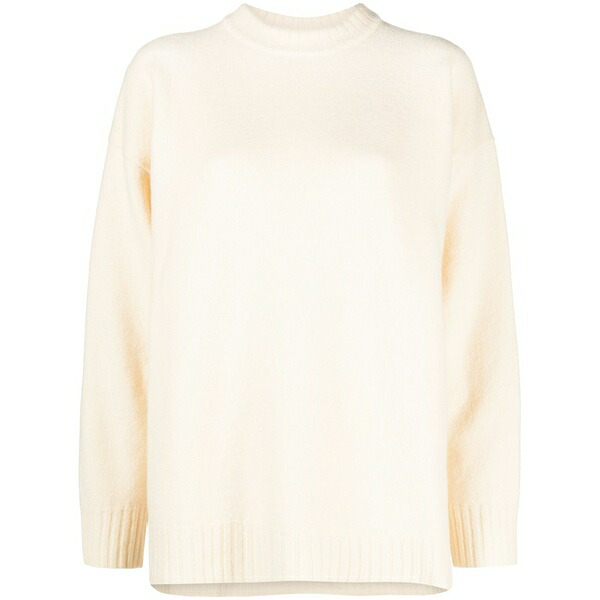 ジル・サンダー レディース 編み物\u0026スウェーター アウター Long-sleeve crew-neck wool jumper White
