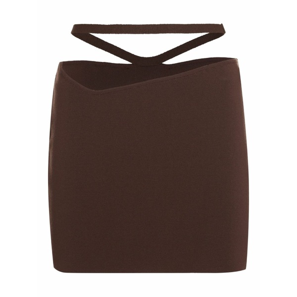 アンドレダモ レディース スコート ボトムス Knitted mini skirt Brown
