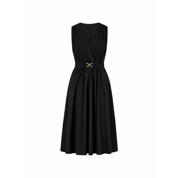 ツイン書き割り レディース 衣裳 トップス Midi v-neck belted dress Blue