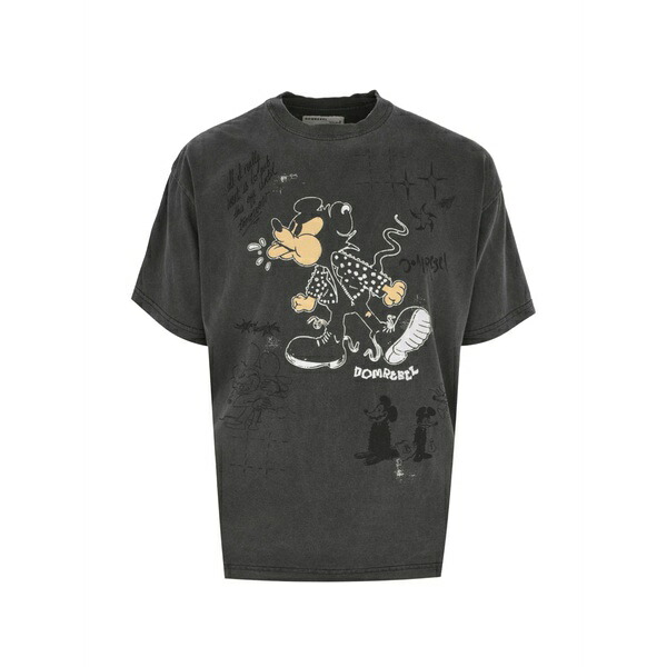 ドムレベル メンズ プルオーバー トップス Spit cartoon-print t-shirt Grey