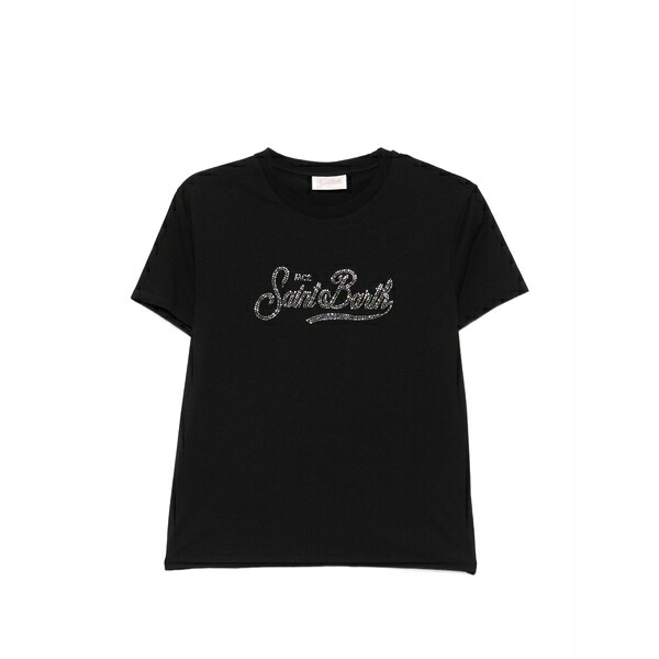 エムシーツーセイントバース レディース ティーシャツ トップス Emilie rhinestone-embellished t-shirt Black