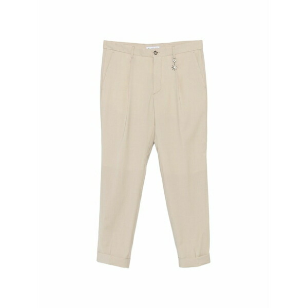マニュエル リッツ メンズ 心地好いズボン下 ボトムス Pleated turn-up trousers Neutrals
