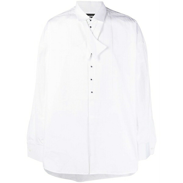 ディースクエアード メンズ シャツ トップス Bib-style buttoned shirt White|asty