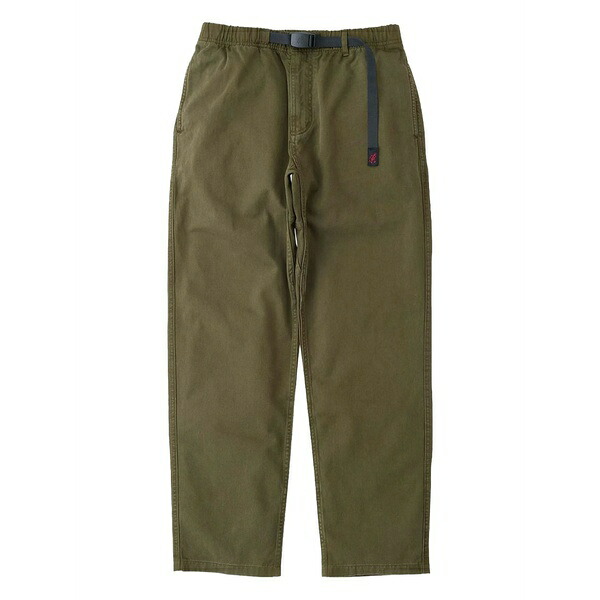 グラミチ メンズ 心地よいズボン下 ボトムス Elasticated-waist buckle trousers Green