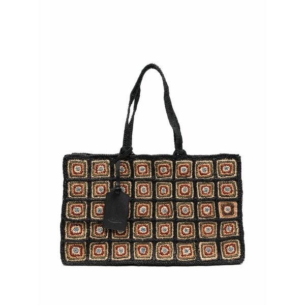 アイビリーブ レディース トートバッグ 御徒面子 Squared tote bag Black