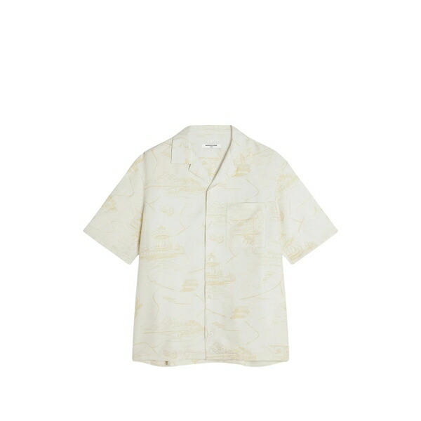 メゾン キツネ メンズ シャツ トップス Parisian map resort shirt Neutrals|asty